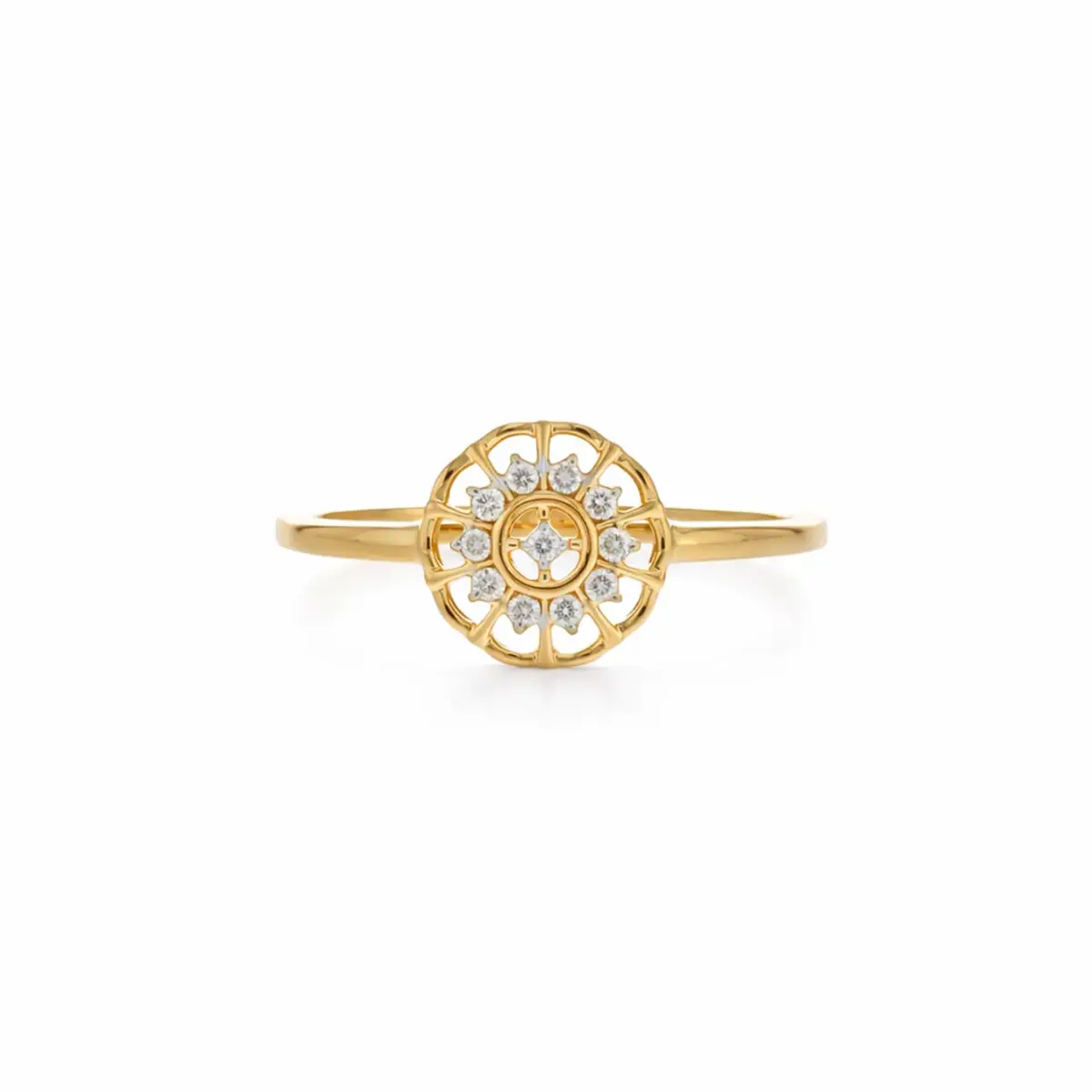 0.07 CT NATURAL DIAMOND WOMENS RING 18K GOLD